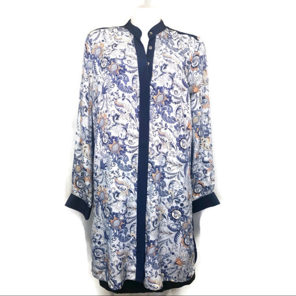 Women Club Monaco button down  tunic silk 12